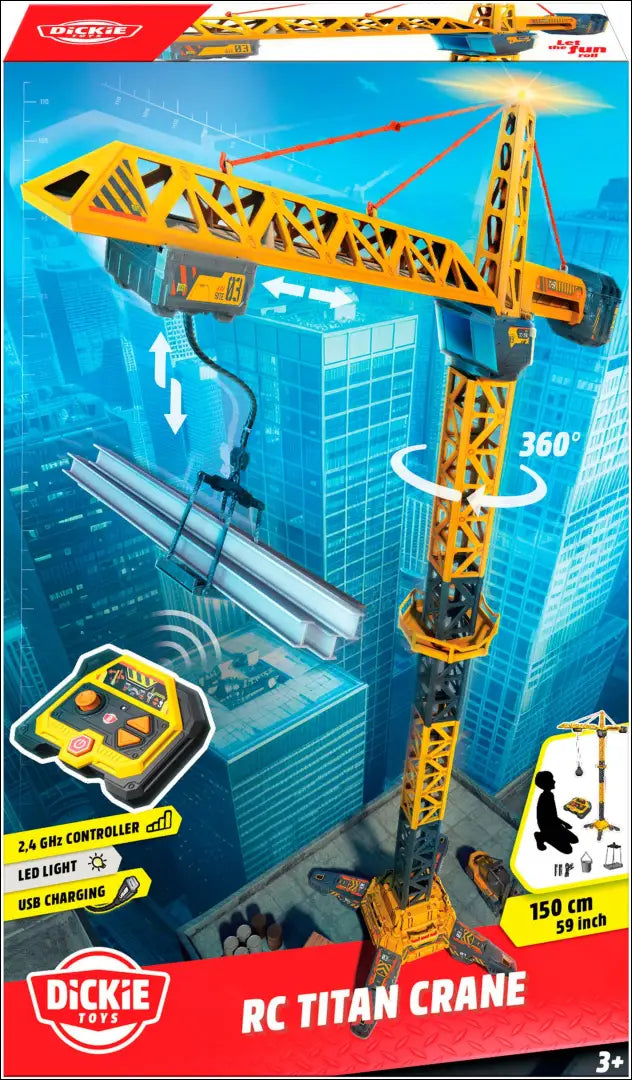 Nuotoliniu būdu valdomas žaislinis kranas „Dickie Toys“ DI12489 - €33 Save 50% 25-50, __label:Pristatymas 1-2 d.d.,