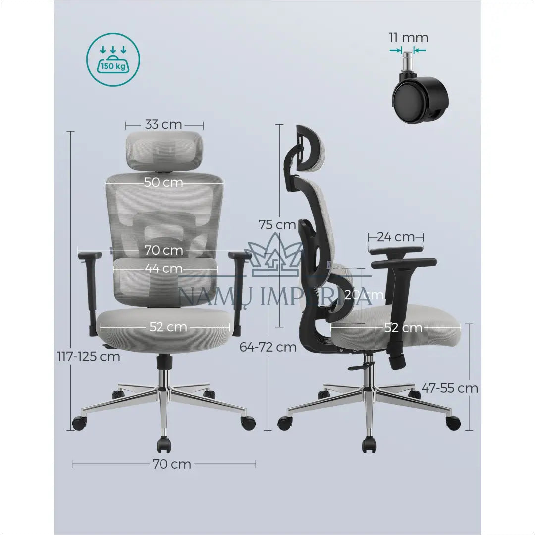 Ofiso kėdė SM741 - €183 Save 40% 100-200, __label:Pristatymas 5-14 d.d., biuro-baldai, biuro-kedes, notouch30 Pilka