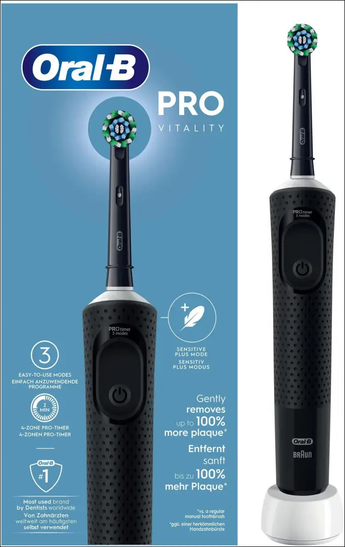 „Oral-B Pro Vitality“ elektrinis dantų šepetėlis SP359 - €20 Save 50% __label:Pristatymas 1-2 d.d., color-juoda,