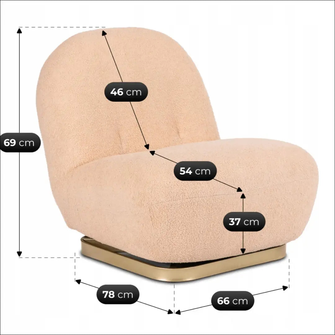 Oranžinis „Boucle“ pasukamas poilsio krėslas TE2473 - €206.84 Save 15% __label:Pristatymas 5-14 d.d., Newelite Naujausi