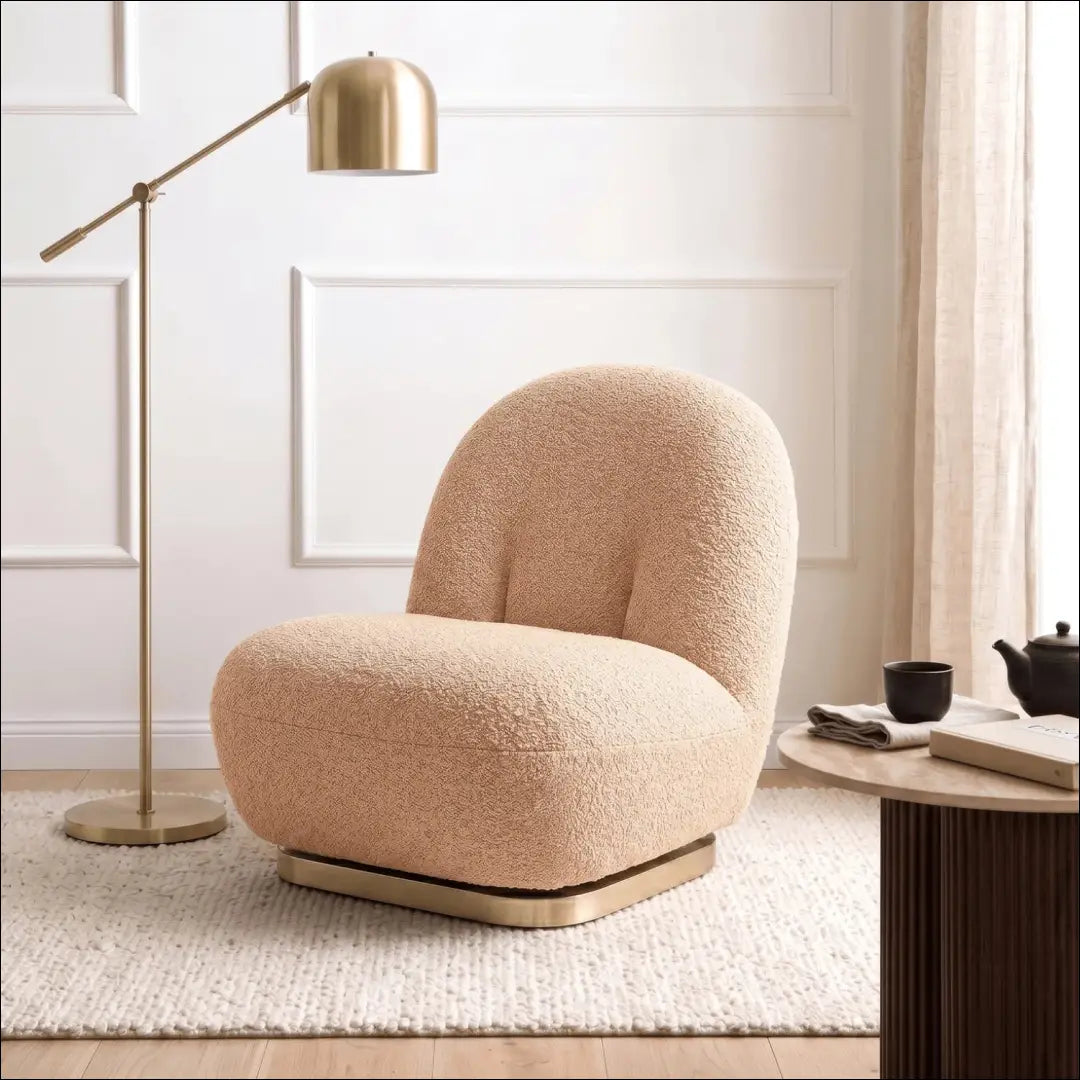 Oranžinis „Boucle“ pasukamas poilsio krėslas TE2473 - €206.84 Save 15% __label:Pristatymas 5-14 d.d., Newelite Naujausi