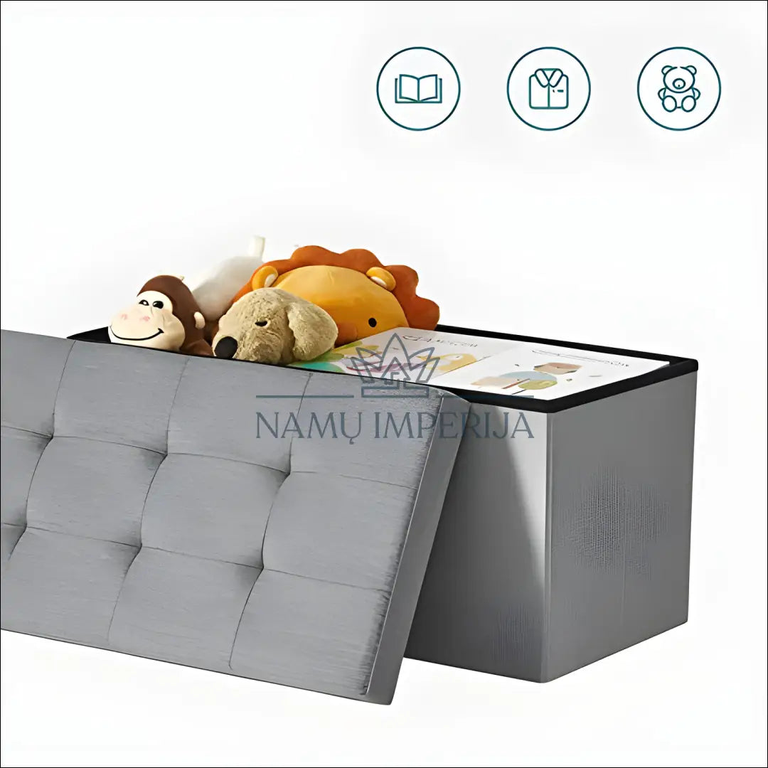 Otomanas SM1167 - €72 Save 30% 50-100, __label:Pristatymas 5-14 d.d., notouch30, otomanas, song 76x38x38cm / Pilka