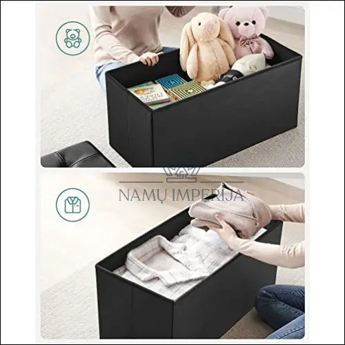 Otomanas SM1170 - €78 Save 30% 50-100, __label:Pristatymas 5-14 d.d., notouch30, otomanas, song 76x38x38cm / Juoda