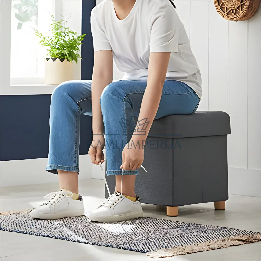 Otomanas SM1172 €58 Save 40% 50 100, __label:Pristatymas 5 14 d.d., notouch30, otomanas, song 38x38x40cm / Pilka / MDF