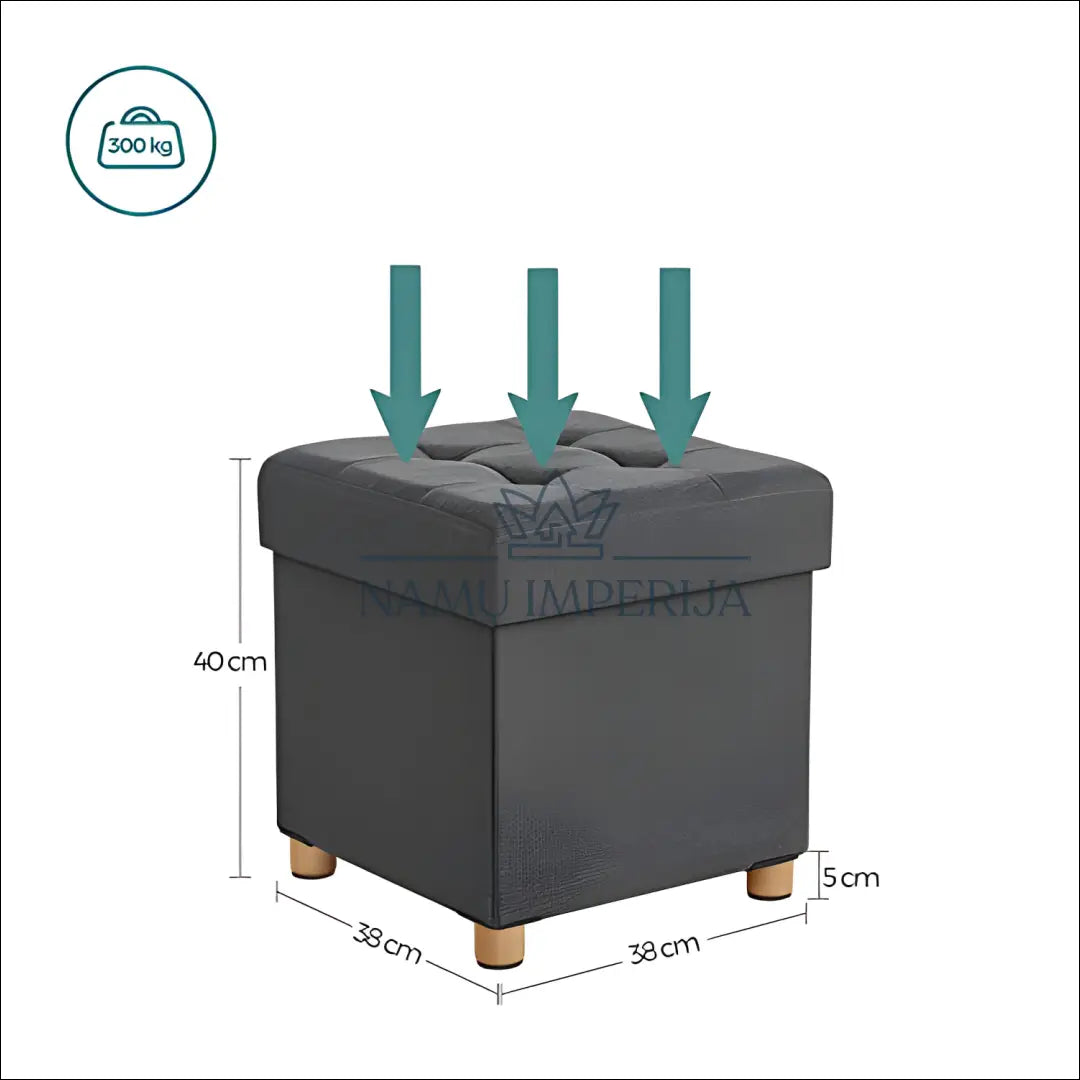 Otomanas SM1172 €58 Save 40% 50 100, __label:Pristatymas 5 14 d.d., notouch30, otomanas, song 38x38x40cm / Pilka / MDF