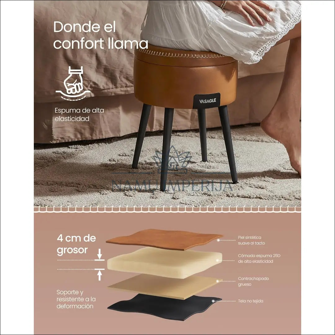 Otomanas SM1188 - €72 Save 30% 50-100, __label:Pristatymas 5-14 d.d., notouch30, otomanas, song 32x32x44cm / Ruda