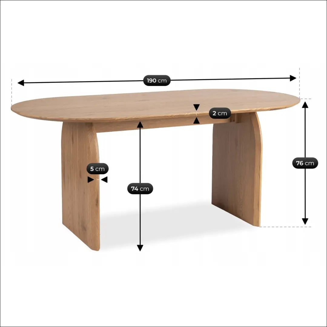 Ovalus stalas 190 cm ąžuolo spalvos TE2555 - €253.71 Save 15% __label:Pristatymas 5-14 d.d., Newelite Naujausi
