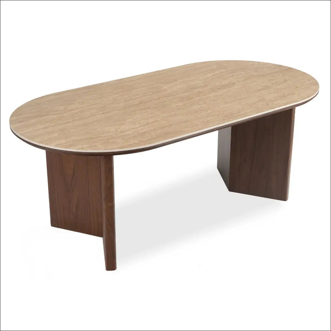 Ovalus stalas 200 cm travertinas/riešutmedis TE2556 - €481.60 Save 15% __label:Pristatymas 5-14 d.d., Newelite Naujausi