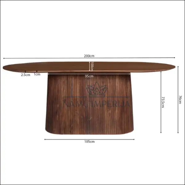 Ovalus valgomojo stalas VI936 - €705 Save 50% __label:Pristatymas 1-2 d.d., color-ruda, material-medzio-masyvas,