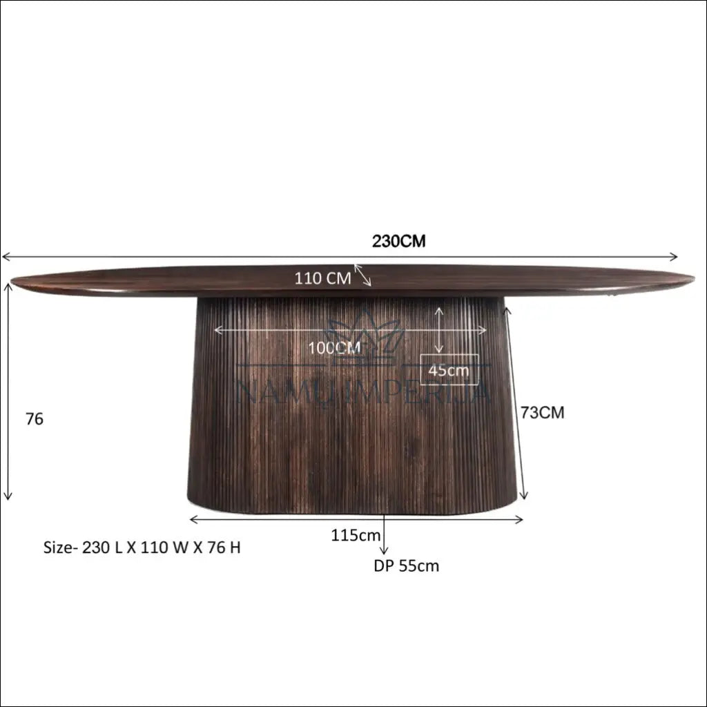 Ovalus valgomojo stalas VI937 - €840 Save 50% __label:Pristatymas 1-2 d.d., color-ruda, material-medzio-masyvas,