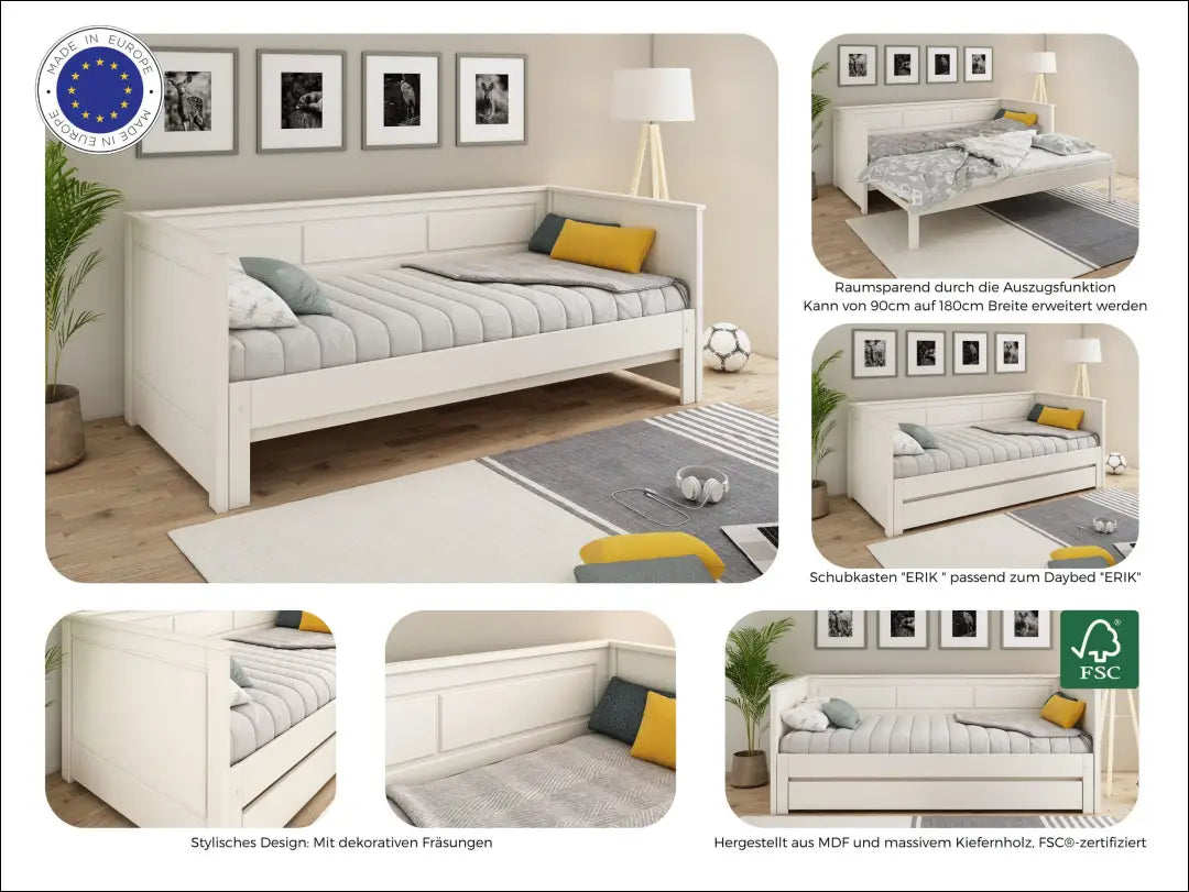 Padidinama lova GI687 - €165 Save 50% 100-200, __label:Pristatymas 1-2 d.d., color-balta, lovos-miegamojo,