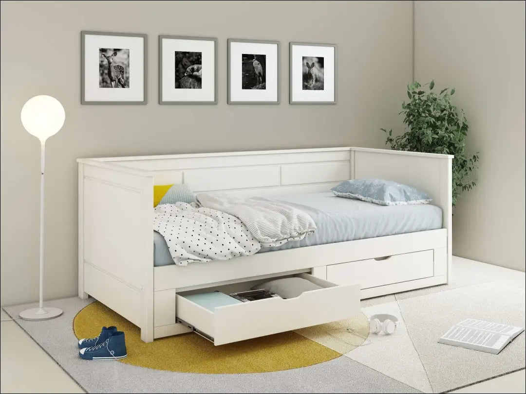Padidinama lova su stalčiais GI946 - €210 Save 55% __label:Pristatymas 1-2 d.d., color-balta, material-medzio-masyvas,