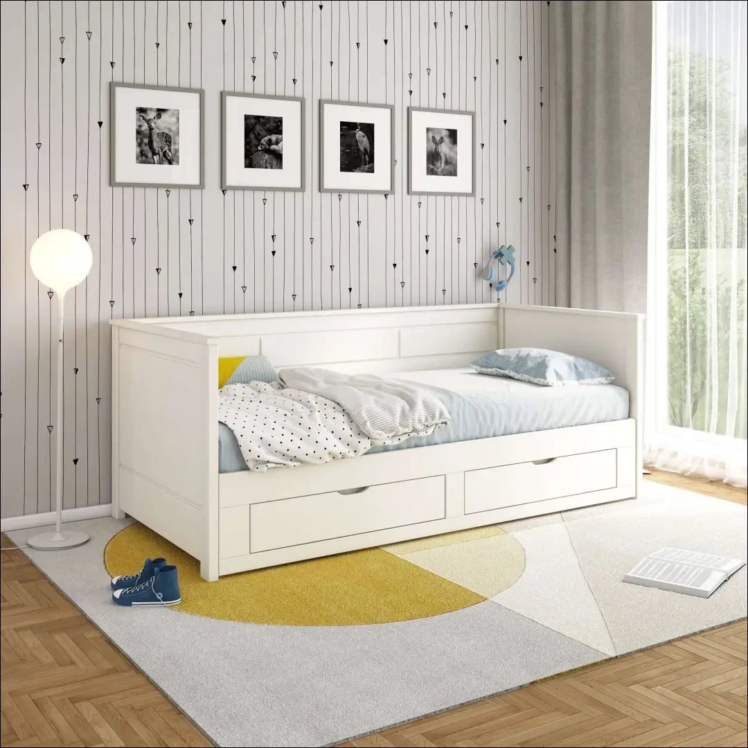 Padidinama lova su stalčiais GI946 - €210 Save 55% __label:Pristatymas 1-2 d.d., color-balta, material-medzio-masyvas,