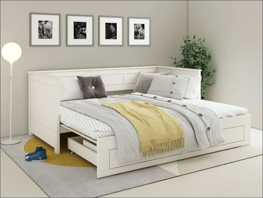 Padidinama lova su stalčiais GI946 - €210 Save 55% __label:Pristatymas 1-2 d.d., color-balta, material-medzio-masyvas,