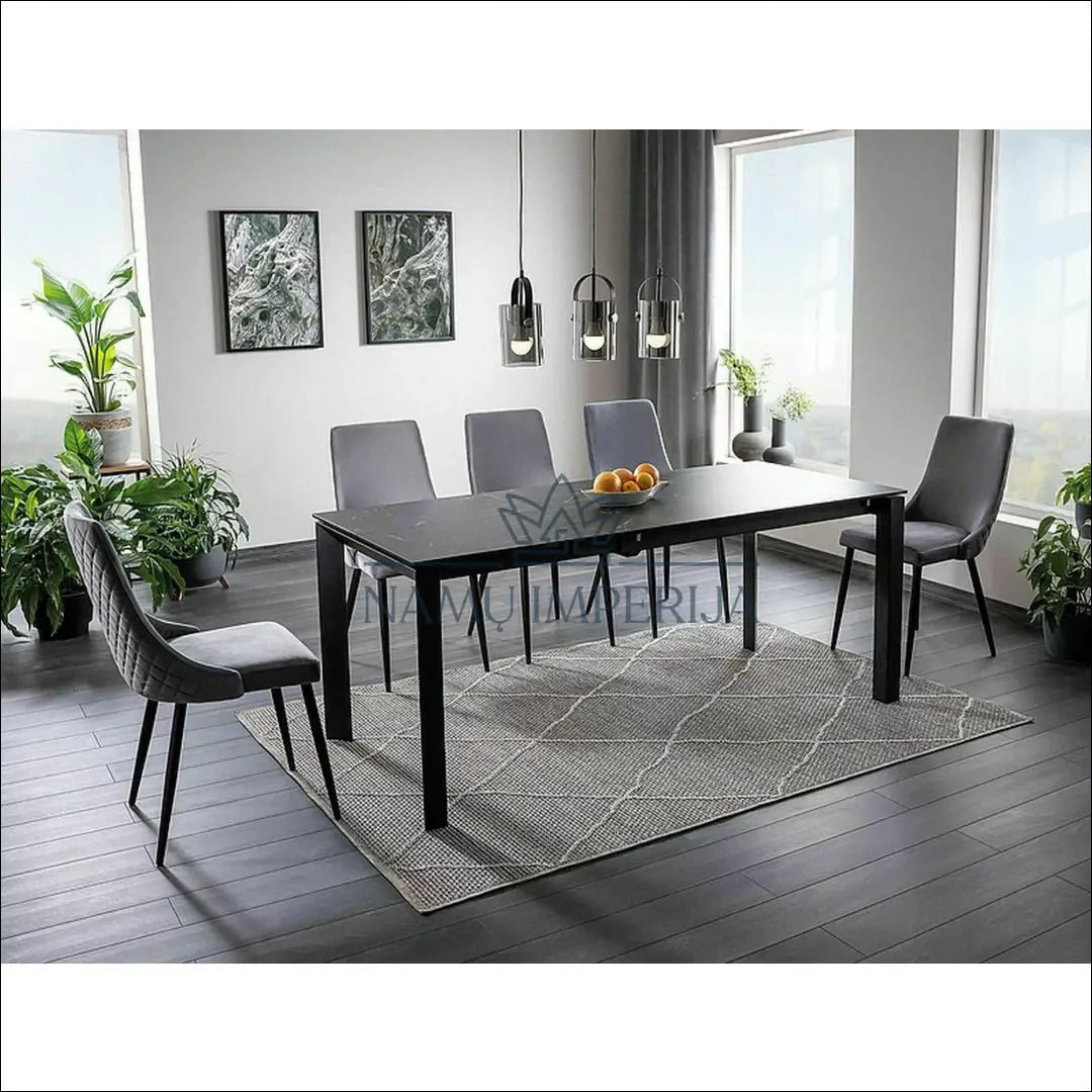 Padidinamas valgomojo stalas AL007 - €671 Save 20% __label:Pristatymas 5-14 d.d., color-juoda, material-keramika,