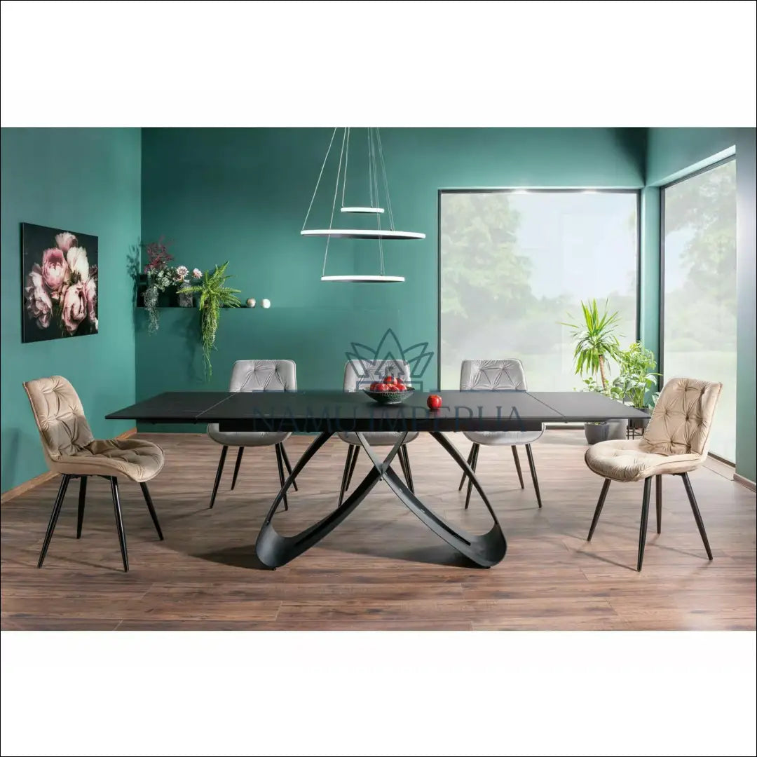 Padidinamas valgomojo stalas AL008 - €807 Save 20% __label:Pristatymas 5-14 d.d., color-juoda, material-keramika,