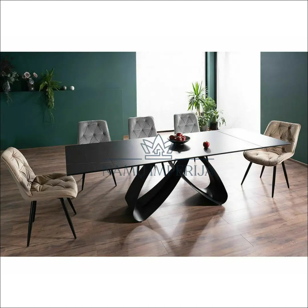 Padidinamas valgomojo stalas AL008 - €807 Save 20% __label:Pristatymas 5-14 d.d., color-juoda, material-keramika,