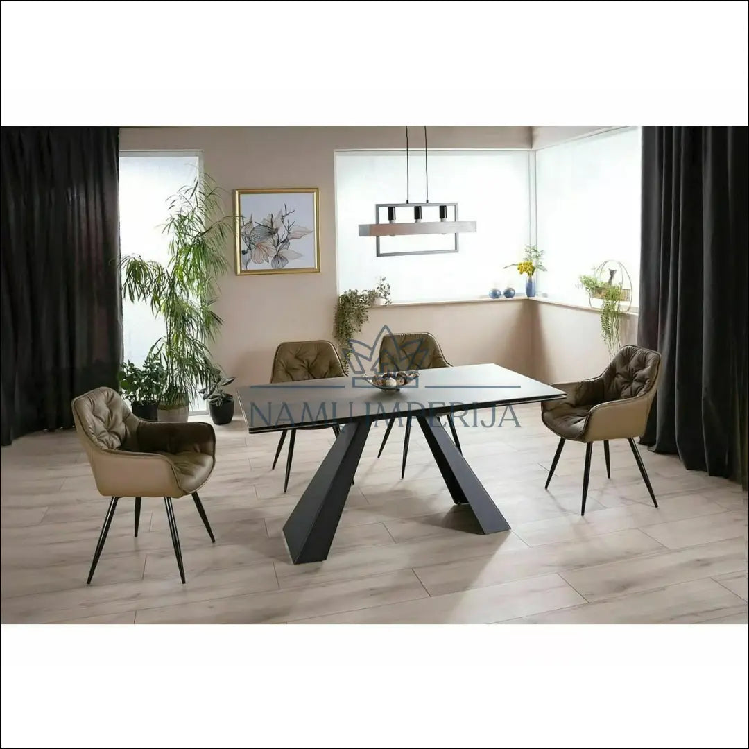 Padidinamas valgomojo stalas AL009 - €920 Save 20% __label:Pristatymas 5-14 d.d., color-juoda, color-ruda,