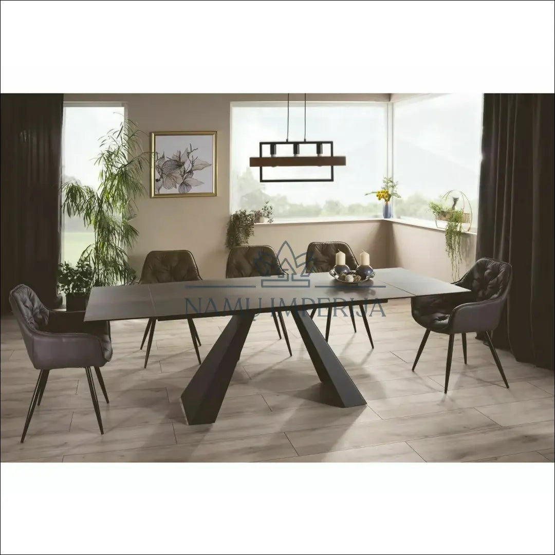 Padidinamas valgomojo stalas AL009 - €920 Save 20% __label:Pristatymas 5-14 d.d., color-juoda, color-ruda,