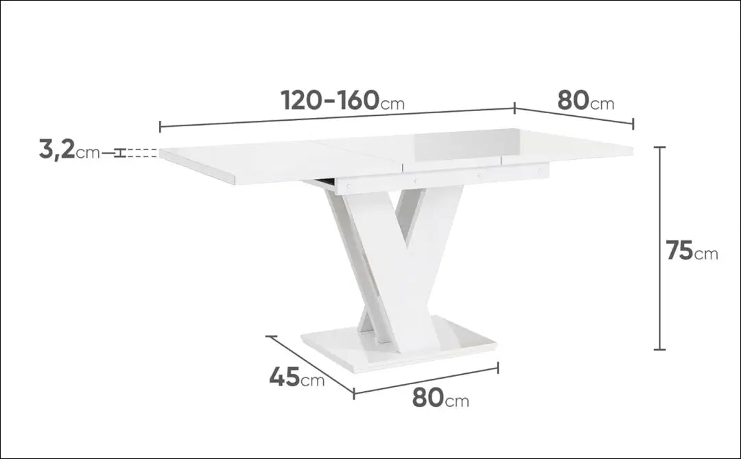Padidinamas valgomojo stalas VI1087 - €135 Save 50% 100-200, __label:Pristatymas 1-2 d.d., color-balta, color-pilka,