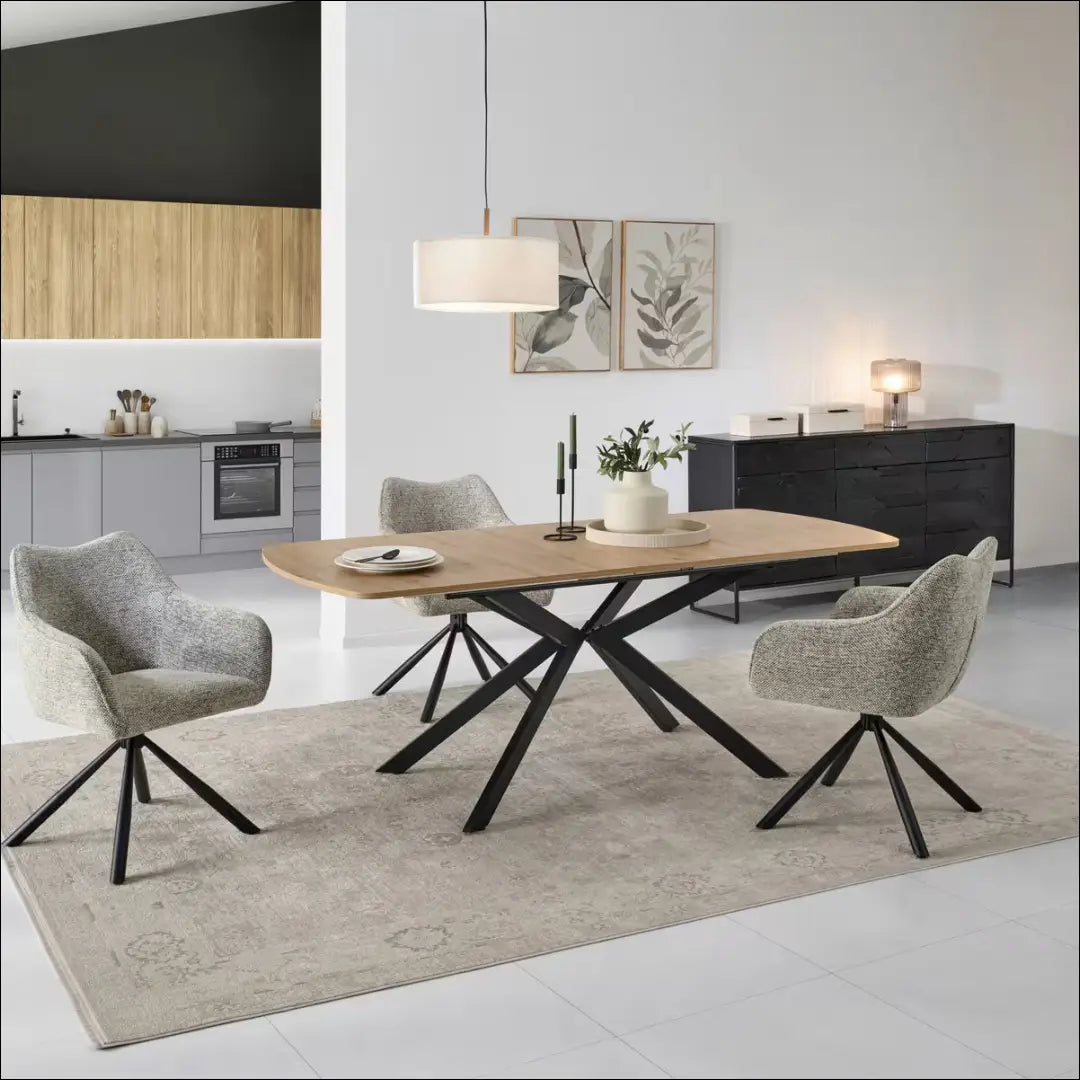 Padidinamas valgomojo stalas VI1308 - €180 Save 50% 100-200, __label:Pristatymas 1-2 d.d., color-juoda, color-ruda,