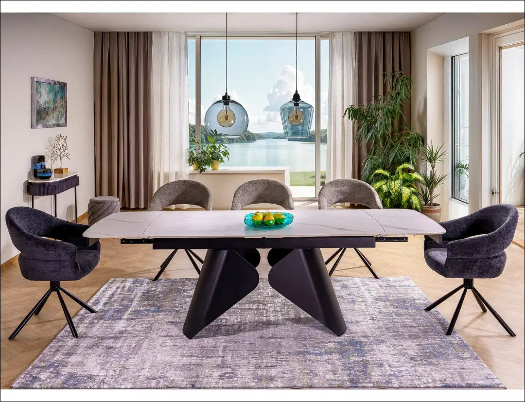 Padidinamas valgomojo stalas VI1412 - €750 Save 50% __label:Pristatymas 1-2 d.d., color-balta, color-juoda,