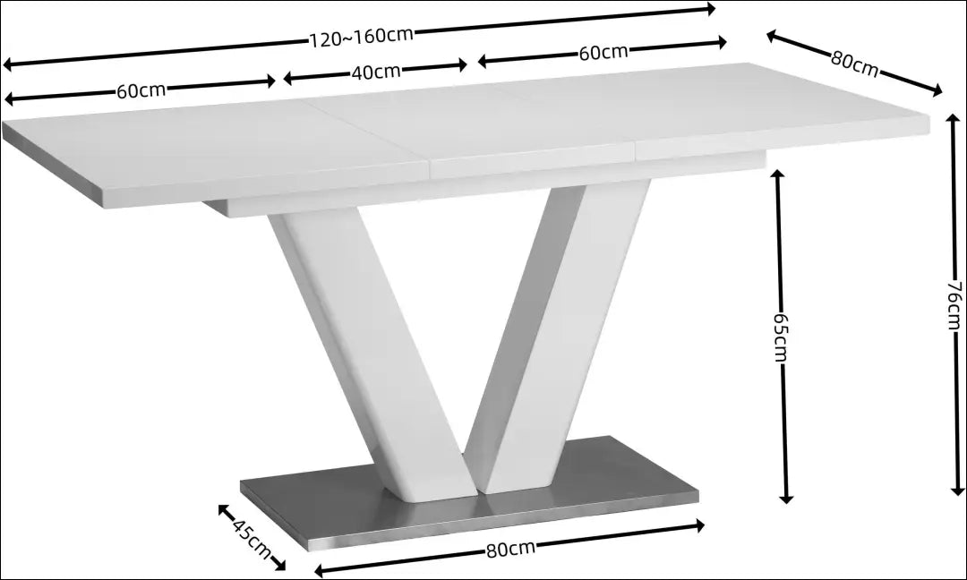 Padidinamas valgomojo stalas VI1415 - €180 Save 65% 100-200, __label:Pristatymas 1-2 d.d., color-balta, material-mdf,
