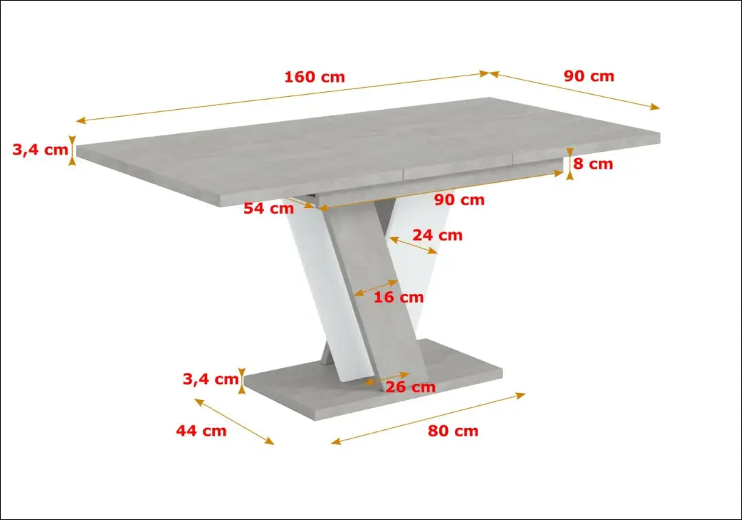 Padidinamas valgomojo stalas VI1467 - €204 Save 40% __label:Pristatymas 1-2 d.d., color-balta, color-pilka,