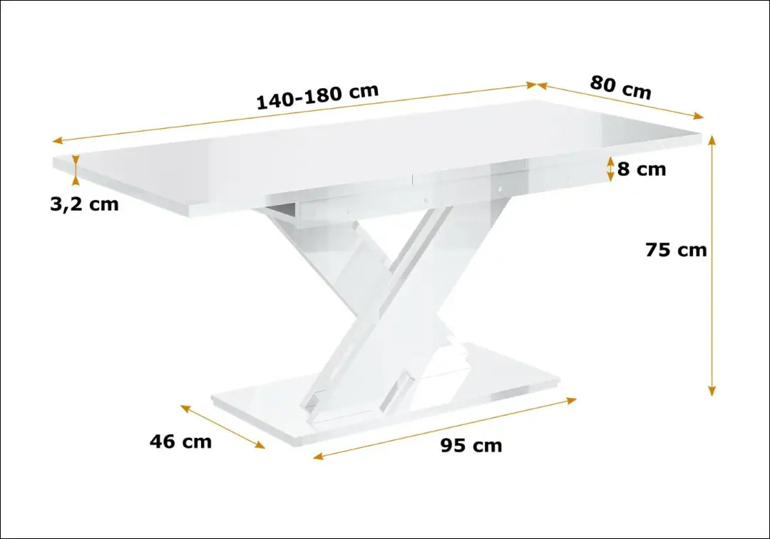 Padidinamas valgomojo stalas VI1468 - €234 Save 40% __label:Pristatymas 1-2 d.d., color-balta, material-mediena,