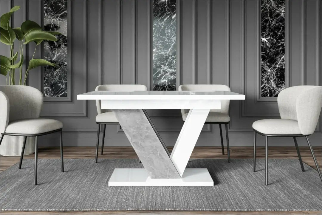 Padidinamas valgomojo stalas VI1469 - €222 Save 40% __label:Pristatymas 1-2 d.d., color-balta, color-pilka,