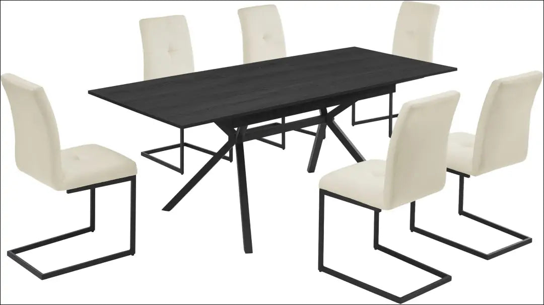 Padidinamas valgomojo stalas VI1495 - €220 Save 50% __label:Pristatymas 1-2 d.d., color-juoda, material-mediena,