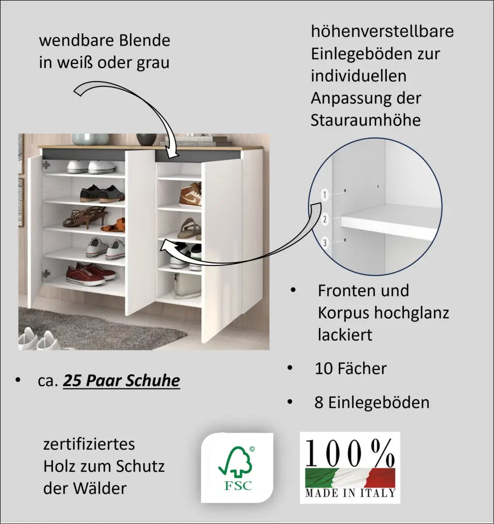 Pakabinama batų spintelė KI1715 - €145 Save 50% 100-200, __label:Pristatymas 1-2 d.d., batu-lentyna, batu-spintele,