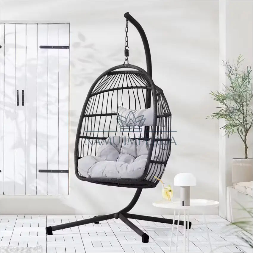 Pakabinama kėdė LI777 - €120 Save 50% 100-200, __label:Pristatymas 1-2 d.d., color-juoda, color-pilka, lauko baldai