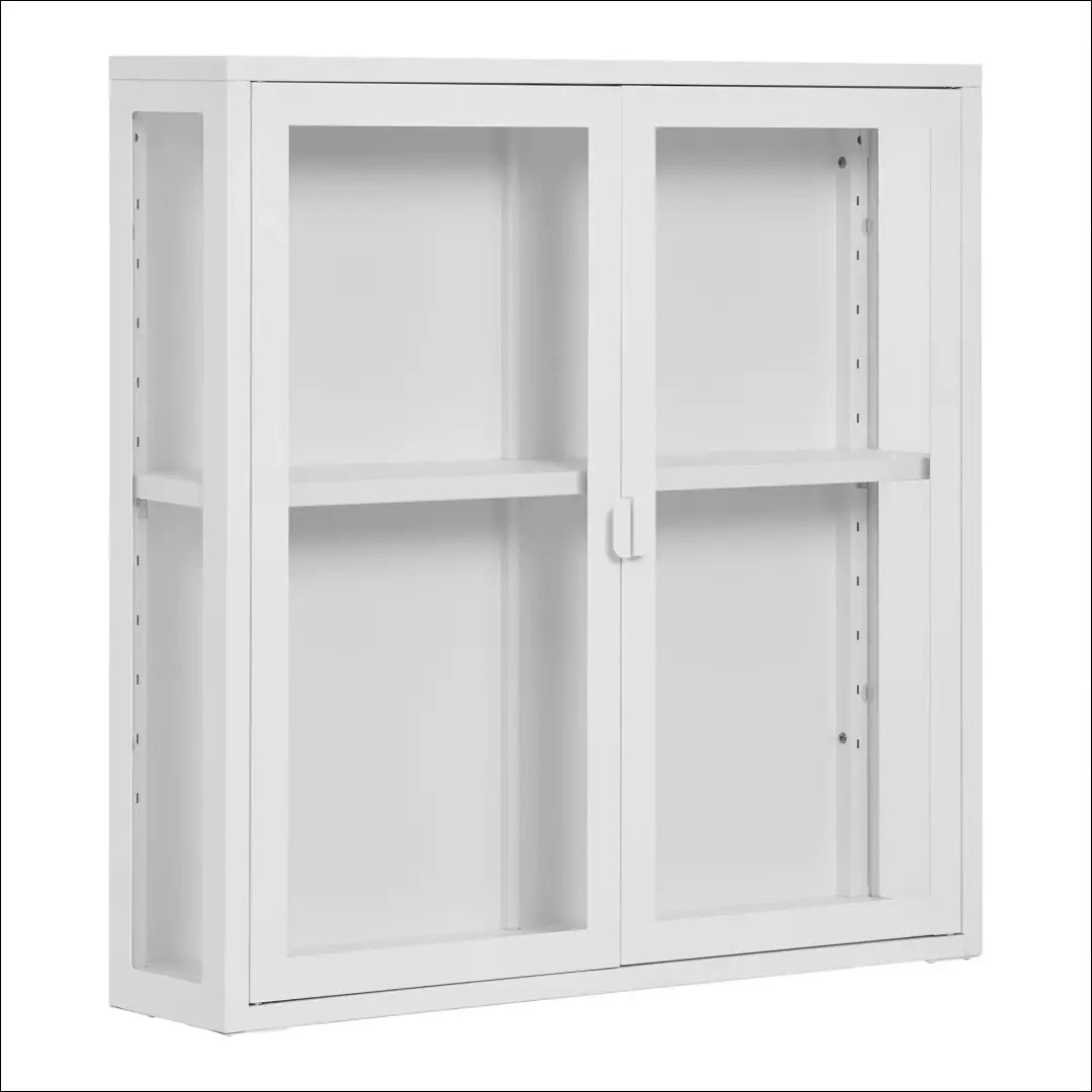 Pakabinama vitrina 2 stiklinės durys plienas balta 80x18x80 cm RD514 - €145 Save 15% 100-200, __label:Pristatymas 5-14