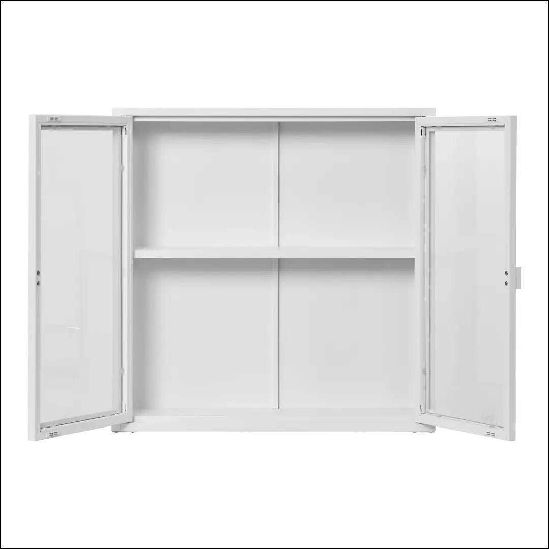 Pakabinama vitrina 2 stiklinės durys plienas balta 80x18x80 cm RD514 - €145 Save 15% 100-200, __label:Pristatymas 5-14