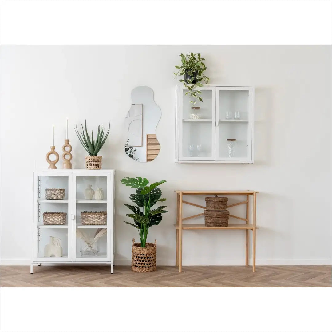 Pakabinama vitrina 2 stiklinės durys plienas balta 80x18x80 cm RD514 - €145 Save 15% 100-200, __label:Pristatymas 5-14