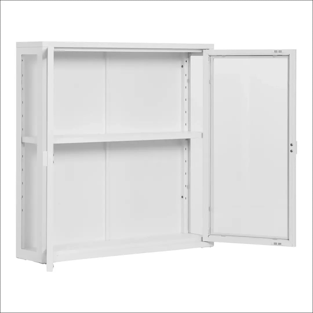 Pakabinama vitrina 2 stiklinės durys plienas balta 80x18x80 cm RD514 - €145 Save 15% 100-200, __label:Pristatymas 5-14