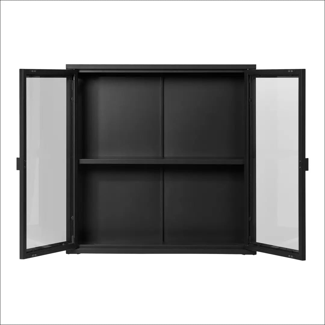 Pakabinama vitrina 2 stiklinės durys plienas juoda 80x18x80 cm RD513 - €203 Save 15% __label:Pristatymas 5-14 d.d.,