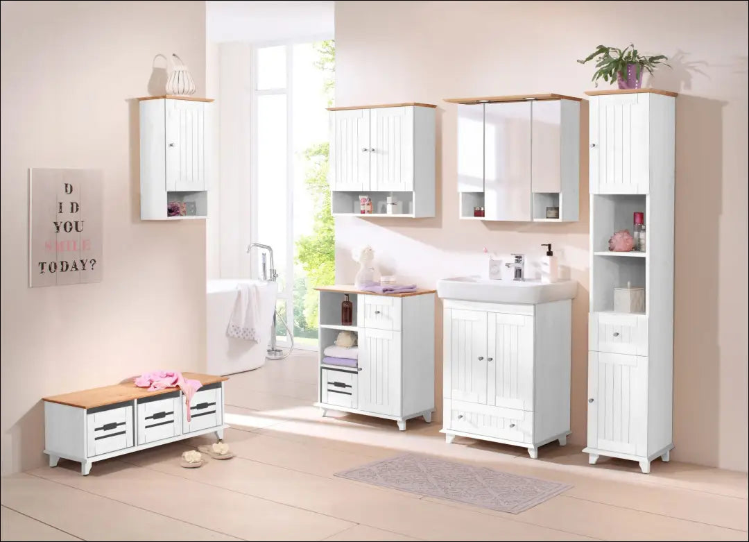 Pakabinama vonios spintelė KI1531 - €60 Save 50% 50-100, __label:Pristatymas 1-2 d.d., color-balta, color-ruda,