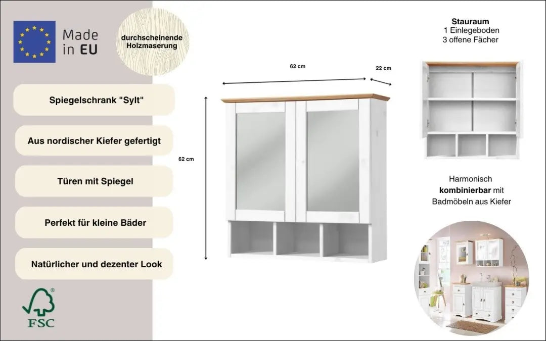 Pakabinama vonios spintelė KI1531 - €60 Save 50% 50-100, __label:Pristatymas 1-2 d.d., color-balta, color-ruda,