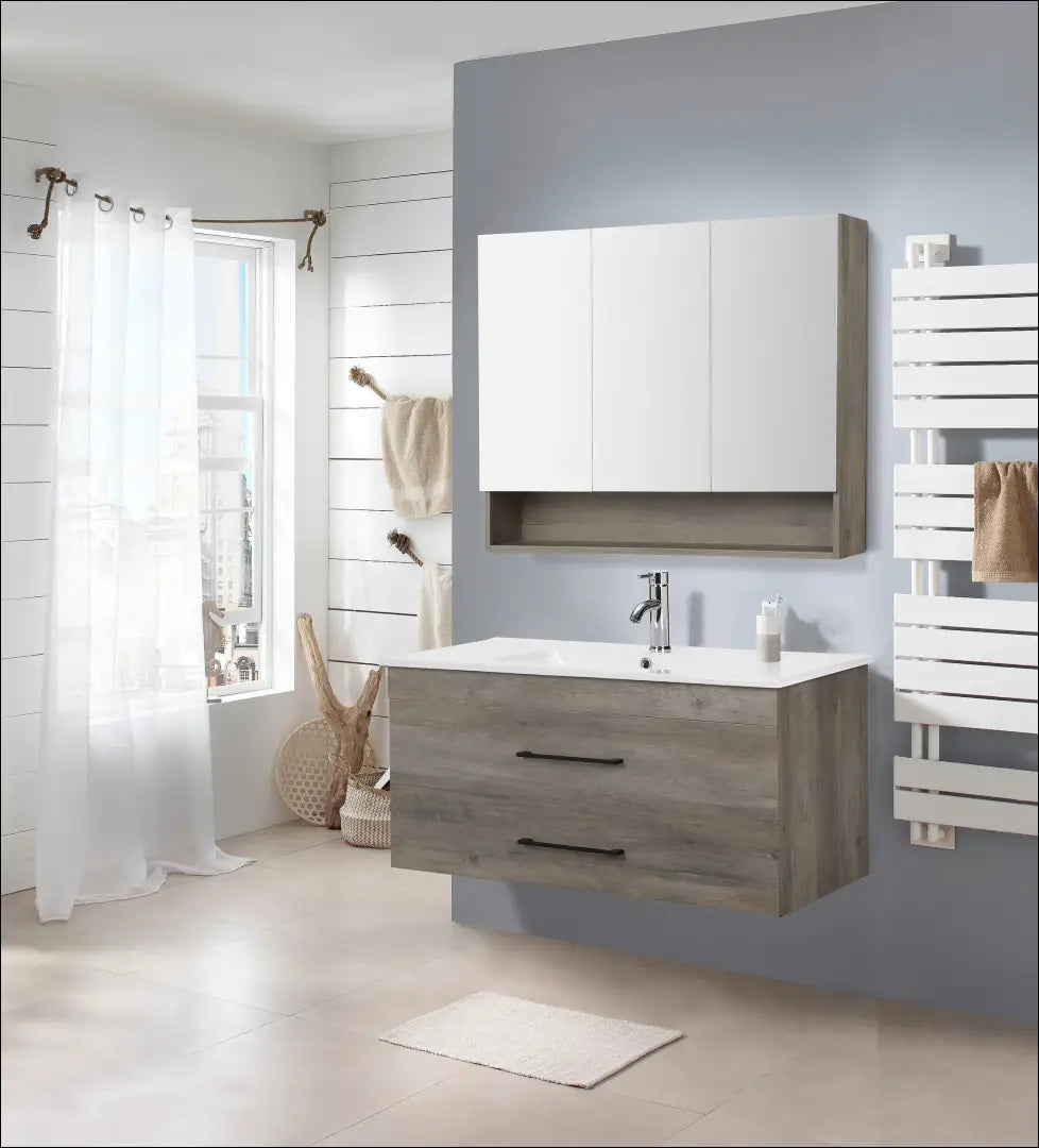 Pakabinama vonios spintelė su kriaukle KI1791 - €225 Save 50% __label:Pristatymas 1-2 d.d., color-balta, color-pilka,