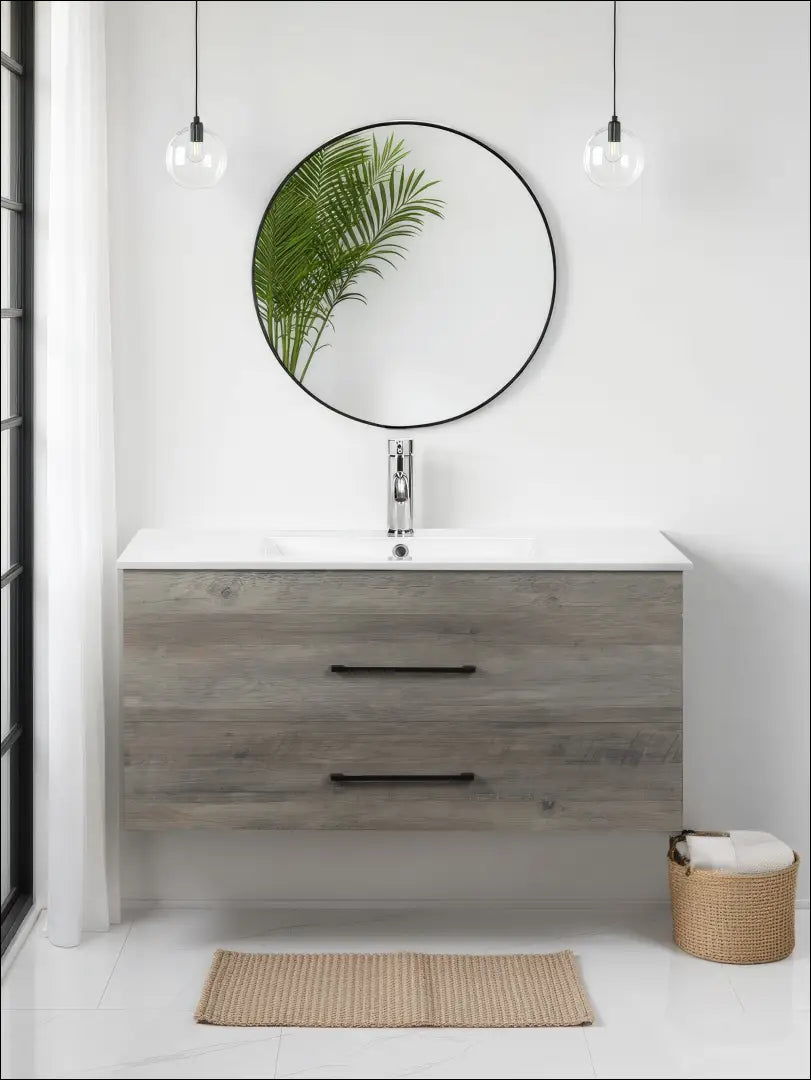 Pakabinama vonios spintelė su kriaukle KI1791 - €225 Save 50% __label:Pristatymas 1-2 d.d., color-balta, color-pilka,