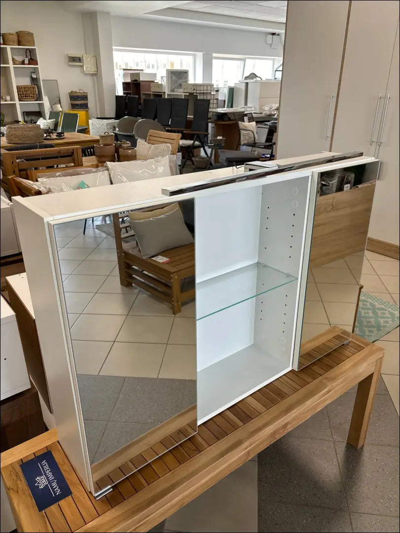 Pakabinama vonios spintelė su LED apšvietimu KI973 - €70 Save 60% 50-100, color-balta, material-mdf, material-stiklas,