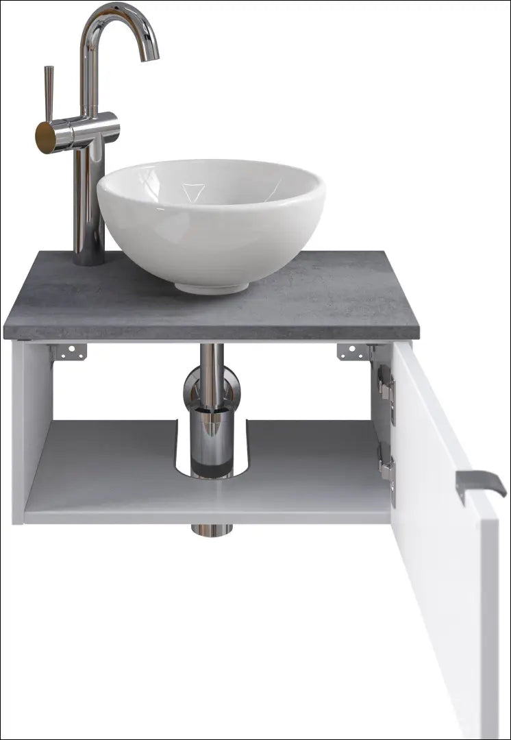 Pakabinamas spintelė su praustuvu KI1544 - €221 Save 50% __label:Pristatymas 1-2 d.d., color-balta, color-pilka,