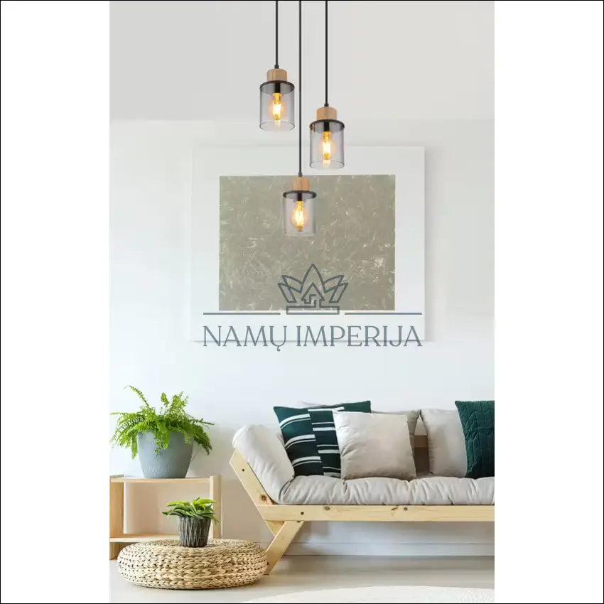 Pakabinamas šviestuvas DI10036 - €12 Save 80% __label:Pristatymas 1-2 d.d., color-juoda, color-ruda, material-mediena,