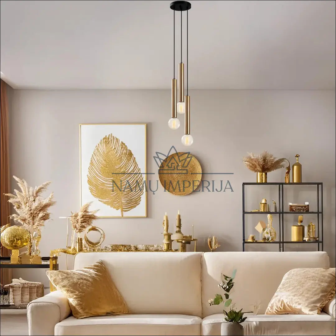 Pakabinamas šviestuvas DI10104 - €40 Save 50% 25-50, __label:Pristatymas 1-2 d.d., color-auksine, color-juoda,