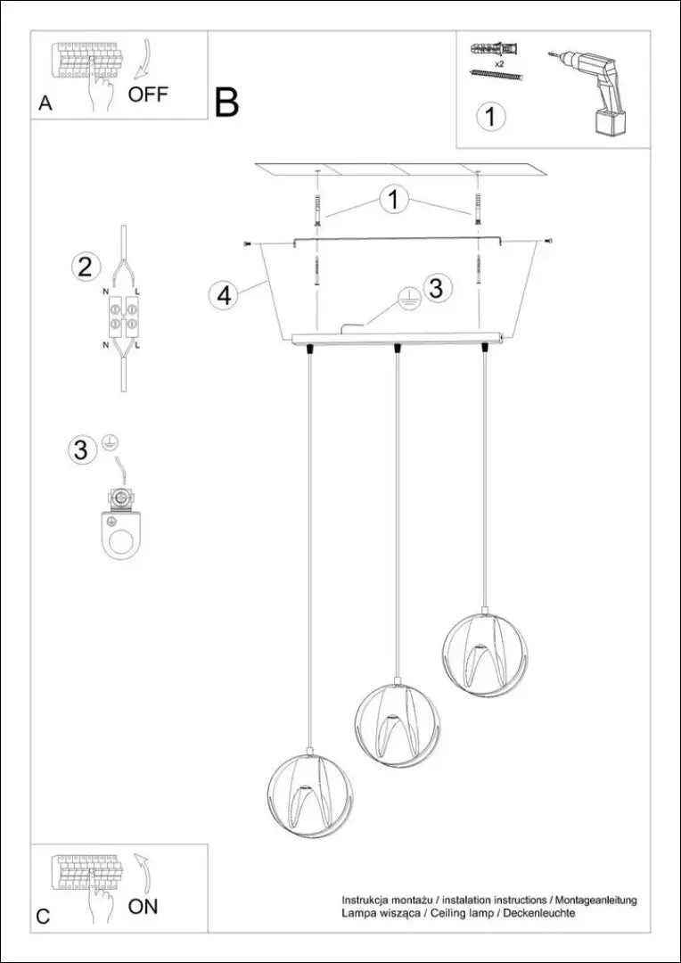 Pakabinamas šviestuvas DI6840 - €84 Save 65% 50-100, __label:Pristatymas 1-2 d.d., color-juoda, interjeras,