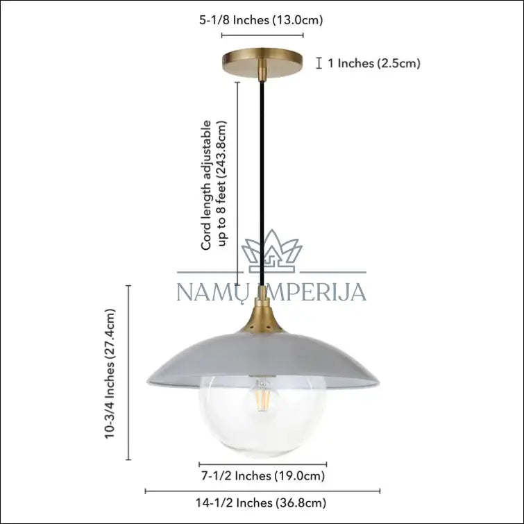 Pakabinamas šviestuvas DI7777 - €54 Save 55% 50-100, __label:Pristatymas 1-2 d.d., color-auksine, color-pilka,