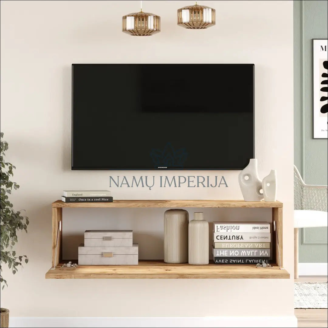 Pakabinamas TV staliukas SI1257 - €73 Save 55% 50-100, __label:Pristatymas 1-2 d.d., color-ruda, material-mediena,