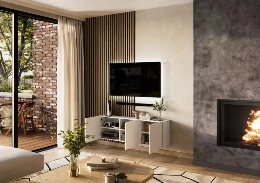 Pakabinamas TV staliukas SI1819 - €87 Save 50% 50-100, __label:Pristatymas 1-2 d.d., color-balta, material-mediena,